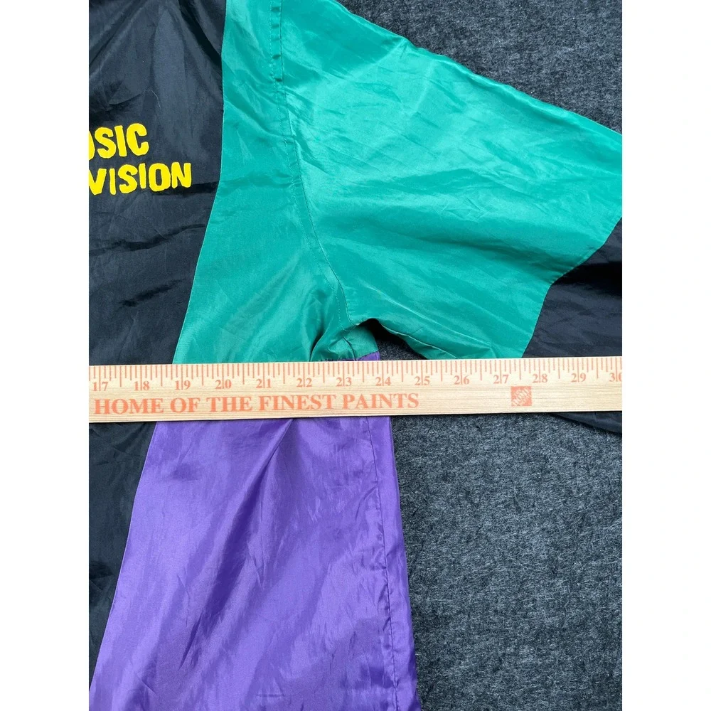 MTV Windbreaker Jacket Mens L Multi Color Excellent Vintage Style Colorblock